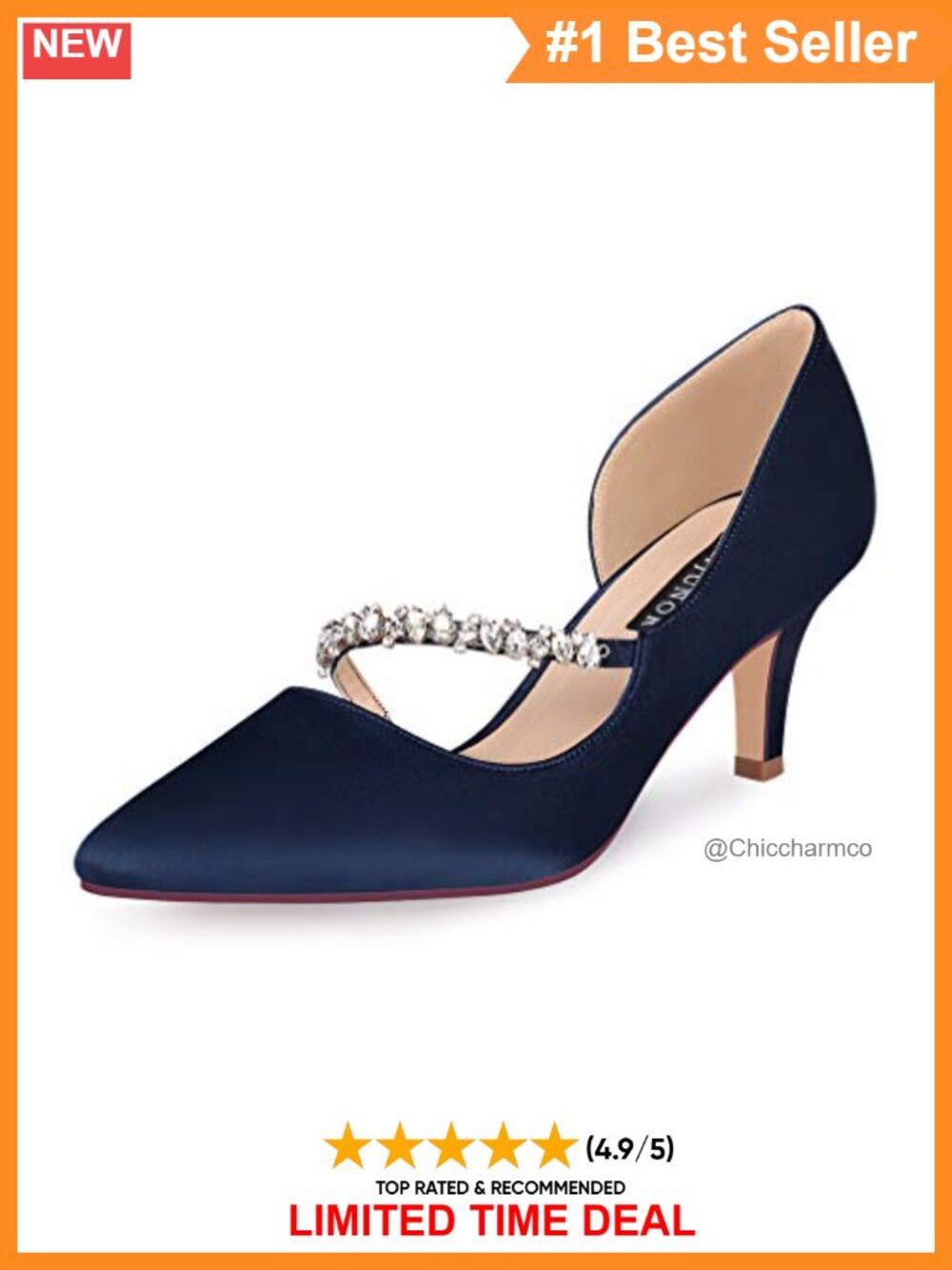 Mid Kitten Heel Pointy Toe D'Orsay Pumps Wedding Party Shoes